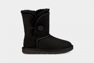 Cizme Ugg Bailey Button II Copii Negrii | 6390WCOVX