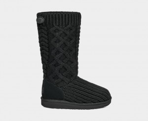 Cizme Ugg Clasici Cardi Cabled Knit Copii Negrii | 2081XWBPQ