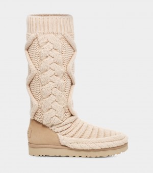 Cizme Ugg Clasici Cizme Inalte Grosolan Knit Dama Bej | 7936VSDZN