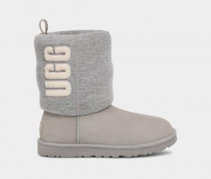 Cizme Ugg Clasici Fur Jersey Cozy Dama Gri | 3901SJVHP