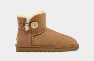 Cizme Ugg Mini Bailey Button II Dama Maro | 7640AOBKI