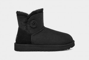 Cizme Ugg Mini Bailey Button II Dama Negrii | 5093EGMLA