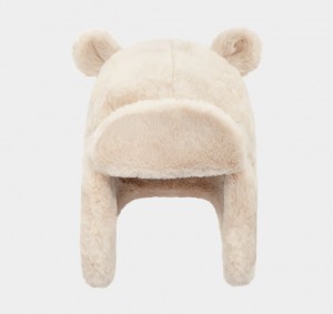 Palarie Ugg Faux Fur Trapper With Ears Copii Albi | 8245HKTBO
