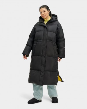 Paltoane Ugg Keeley Long Puffer Dama Negrii | 0386RXFTD