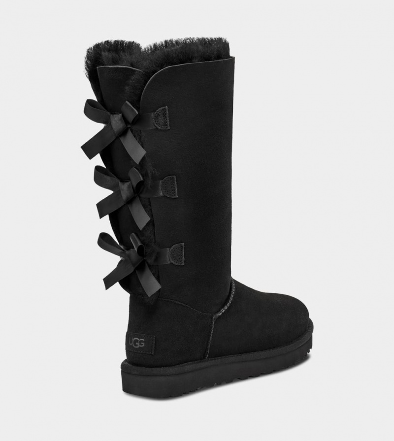 Cizme Ugg Bailey Bow Cizme Inalte II Dama Negrii | 7841GEUTH