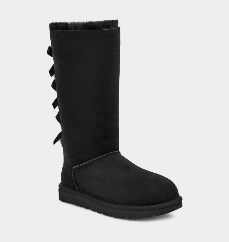 Cizme Ugg Bailey Bow Cizme Inalte II Dama Negrii | 7841GEUTH