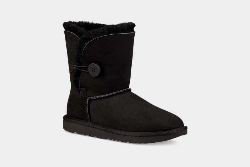 Cizme Ugg Bailey Button II Copii Negrii | 6390WCOVX