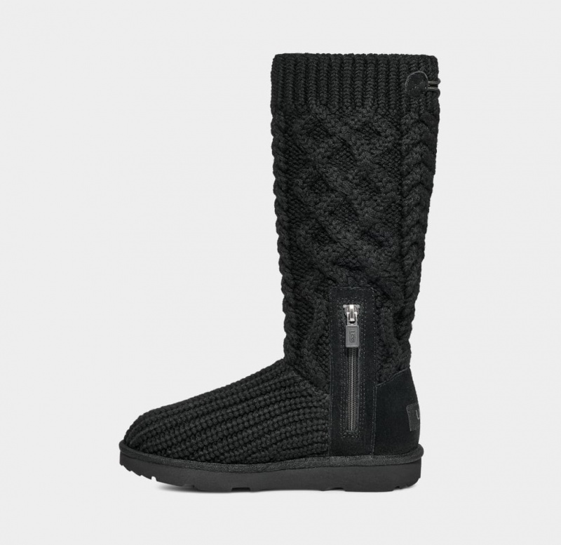 Cizme Ugg Clasici Cardi Cabled Knit Copii Negrii | 4286LFUKZ