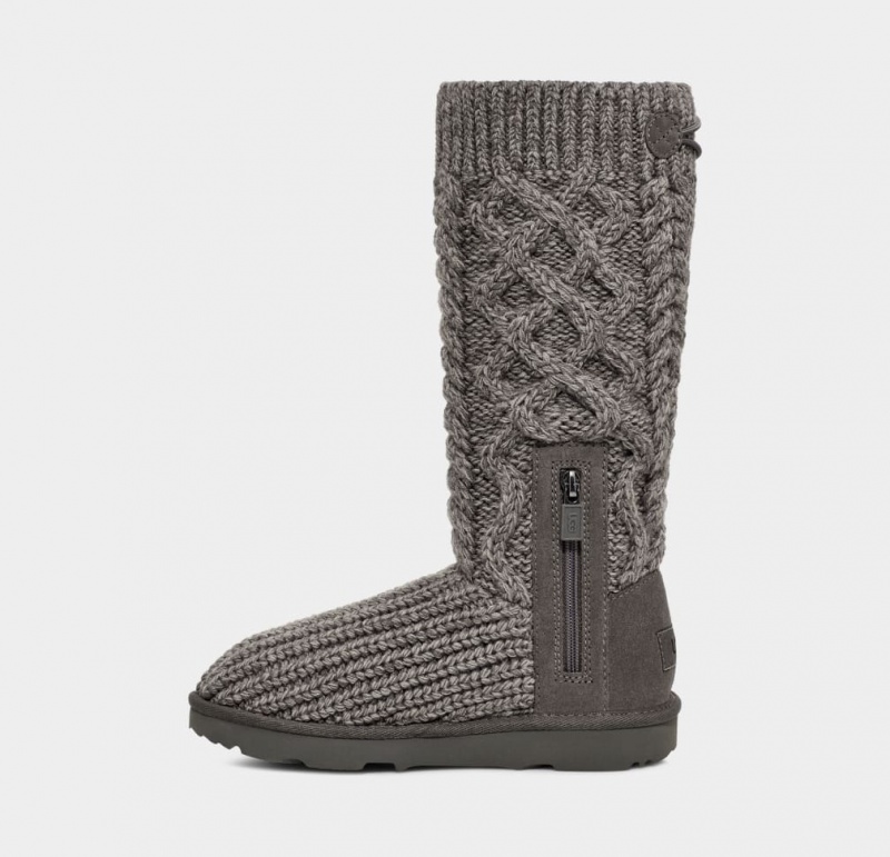 Cizme Ugg Clasici Cardi Cabled Knit Copii Gri | 3019IFLOS