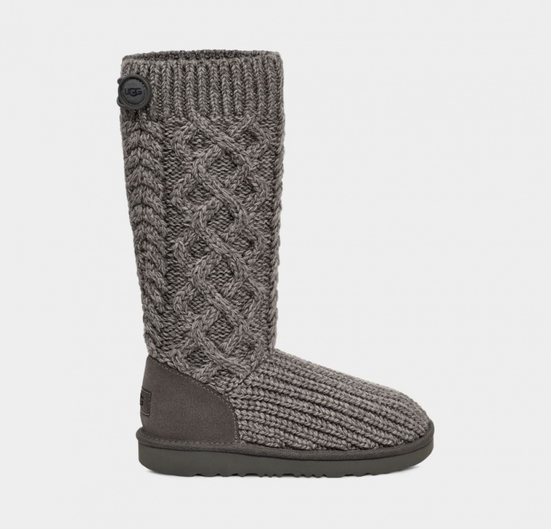 Cizme Ugg Clasici Cardi Cabled Knit Copii Gri | 3019IFLOS