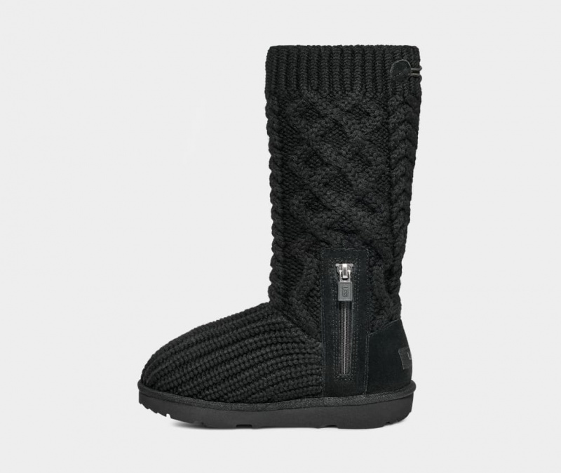 Cizme Ugg Clasici Cardi Cabled Knit Copii Negrii | 2081XWBPQ