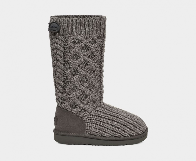 Cizme Ugg Clasici Cardi Cabled Knit Copii Gri | 3206XJOZK