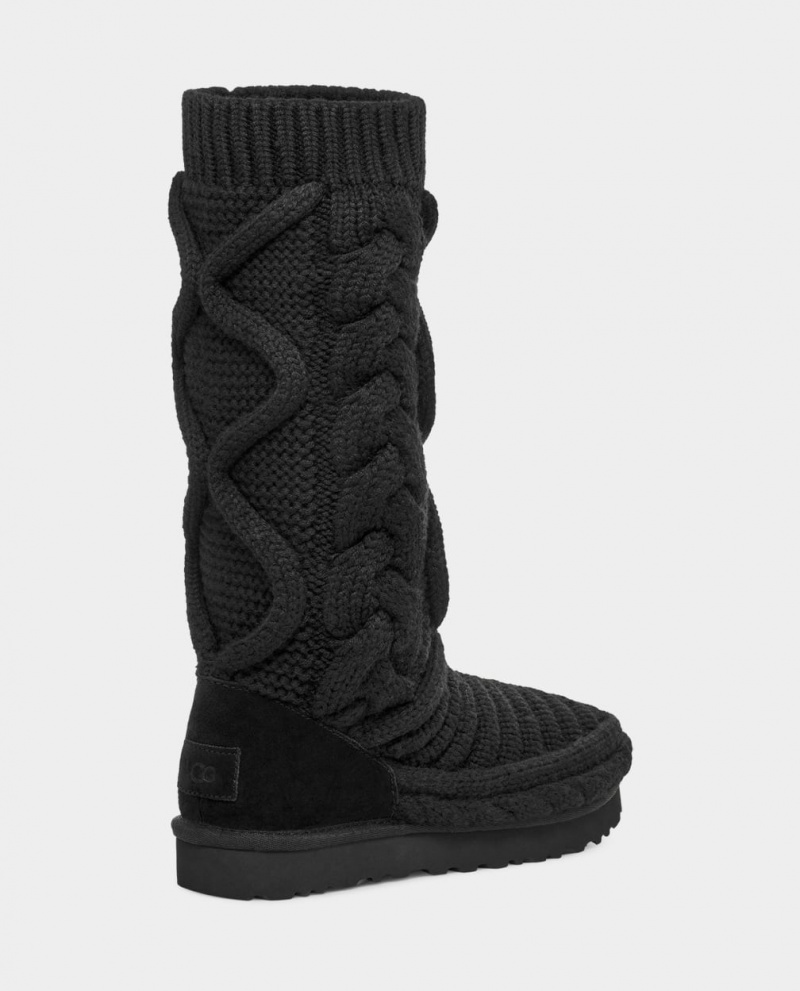 Cizme Ugg Clasici Cizme Inalte Grosolan Knit Dama Negrii | 3061LCNAQ