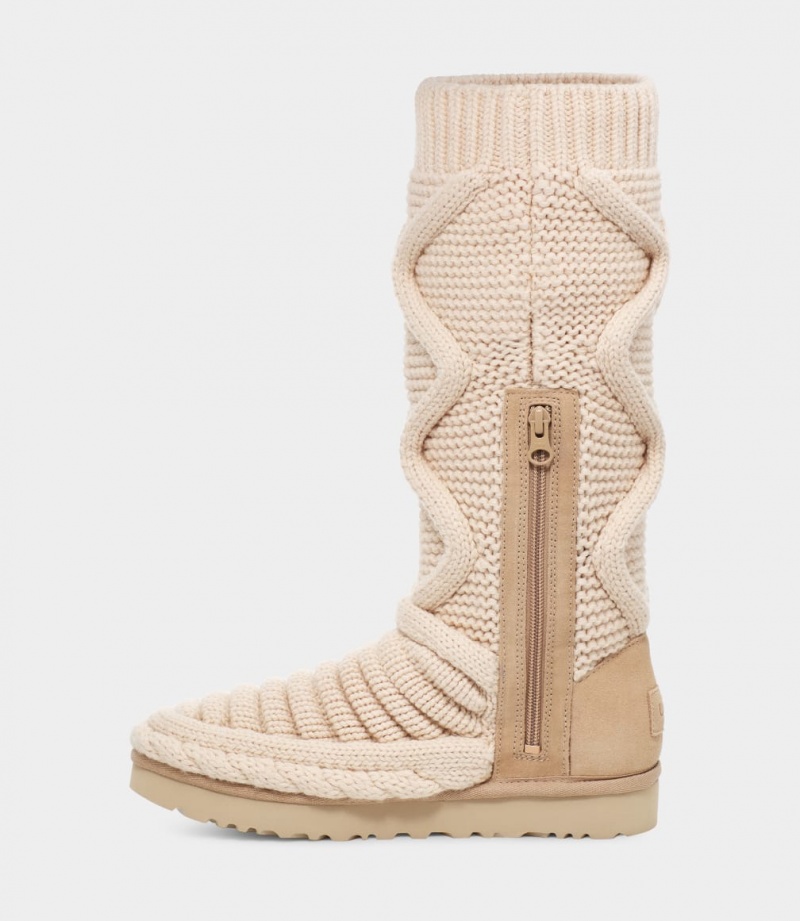 Cizme Ugg Clasici Cizme Inalte Grosolan Knit Dama Bej | 7936VSDZN