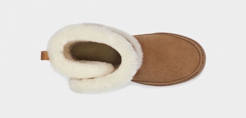 Cizme Ugg Clasici Fluff Spill Seam Dama Maro | 1697FKPDB