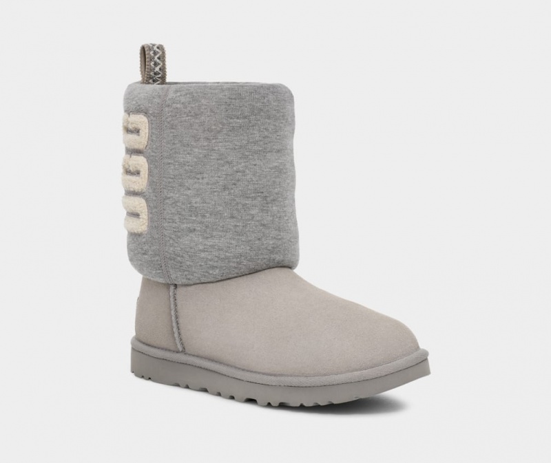 Cizme Ugg Clasici Fur Jersey Cozy Dama Gri | 3901SJVHP