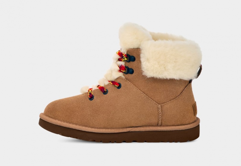 Cizme Ugg Clasici Mini Alpine Dantela Dama Maro | 0135PWJEA