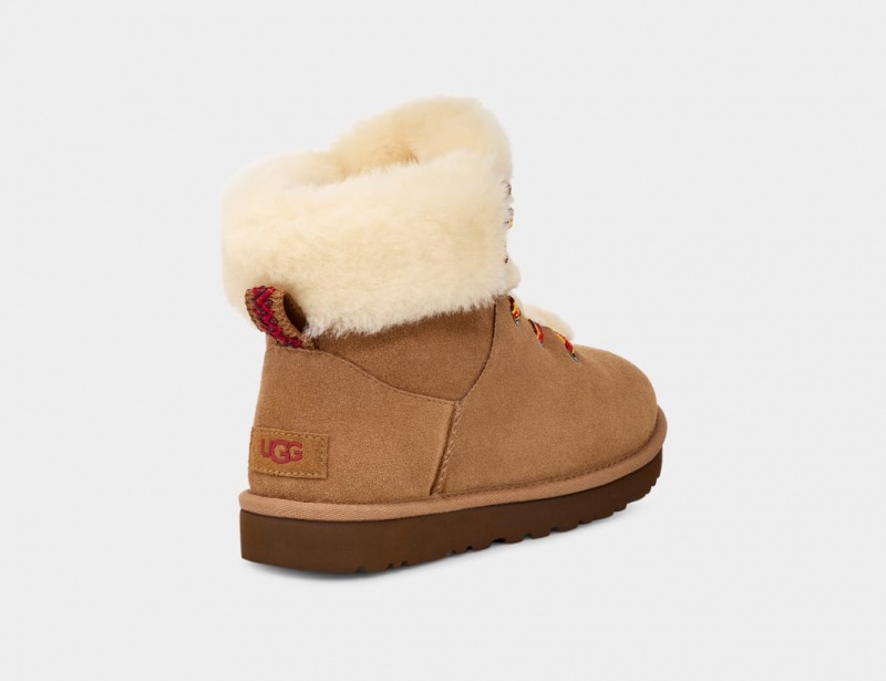 Cizme Ugg Clasici Mini Alpine Dantela Dama Maro | 0135PWJEA