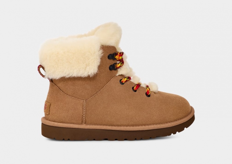 Cizme Ugg Clasici Mini Alpine Dantela Dama Maro | 0135PWJEA