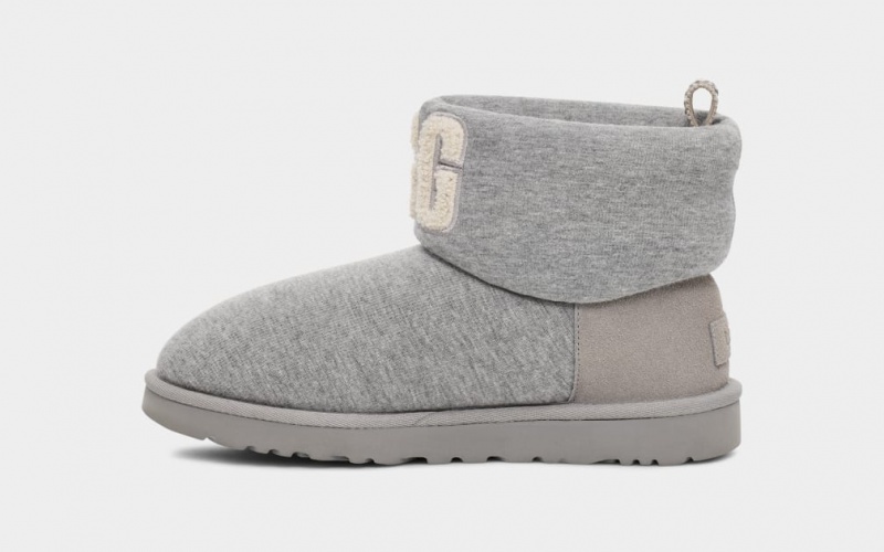 Cizme Ugg Clasici Mini Fur Jersey Cozy Dama Gri | 6058AILKB