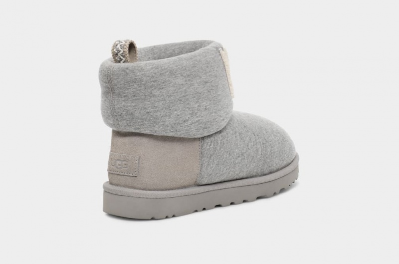 Cizme Ugg Clasici Mini Fur Jersey Cozy Dama Gri | 6058AILKB