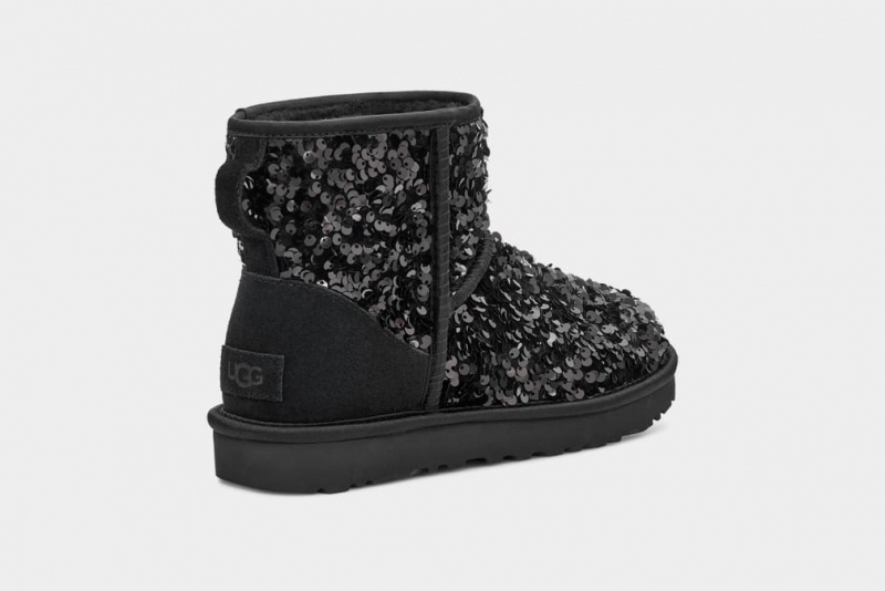 Cizme Ugg Clasici Mini Grosolan Sequin Dama Negrii | 3047ZRBDI