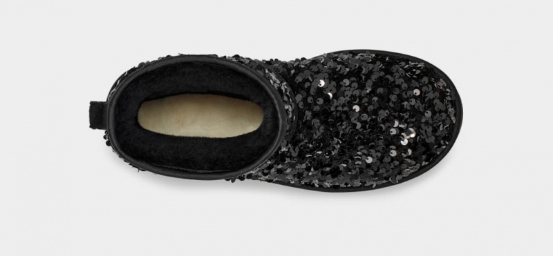 Cizme Ugg Clasici Mini Grosolan Sequin Dama Negrii | 3047ZRBDI