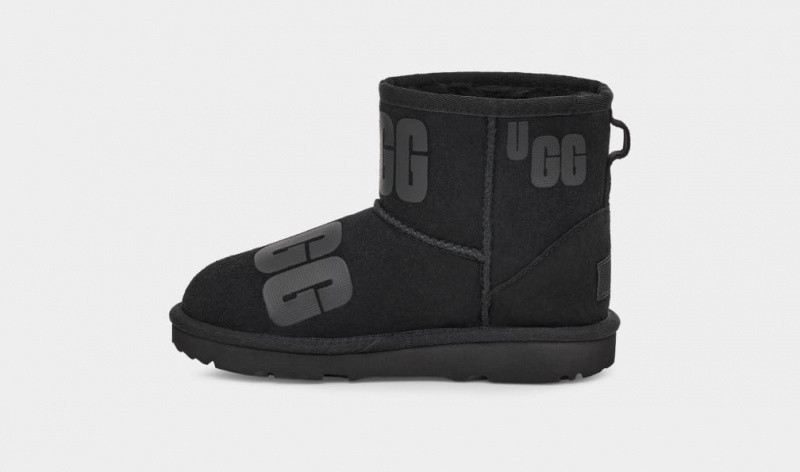 Cizme Ugg Clasici Mini Scatter Grafice Copii Negrii | 0937GHYVC