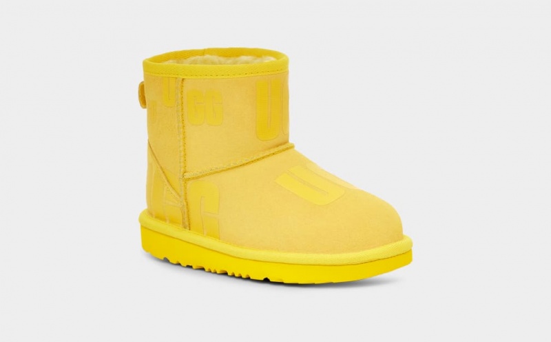 Cizme Ugg Clasici Mini Scatter Grafice Copii Galbeni | 2039ONKPB