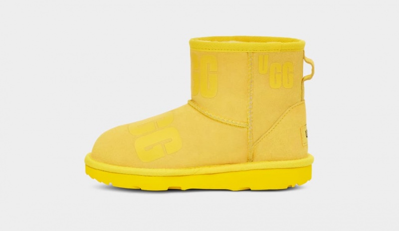 Cizme Ugg Clasici Mini Scatter Grafice Copii Galbeni | 2039ONKPB