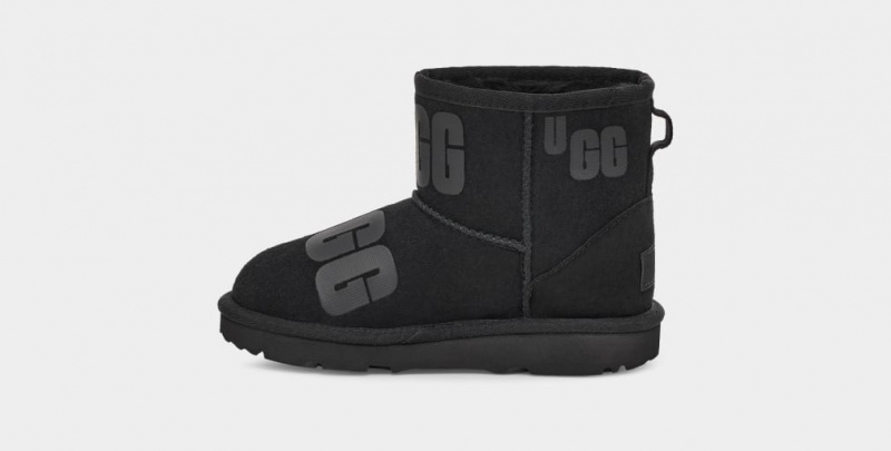 Cizme Ugg Clasici Mini Scatter Grafice Copii Negrii | 3064NZFVJ