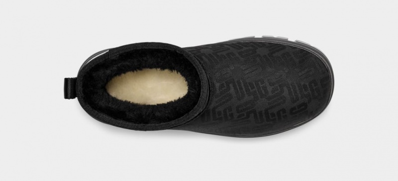 Cizme Ugg Clasici Ultra Mini Monogram Dama Negrii | 7809VIQKD