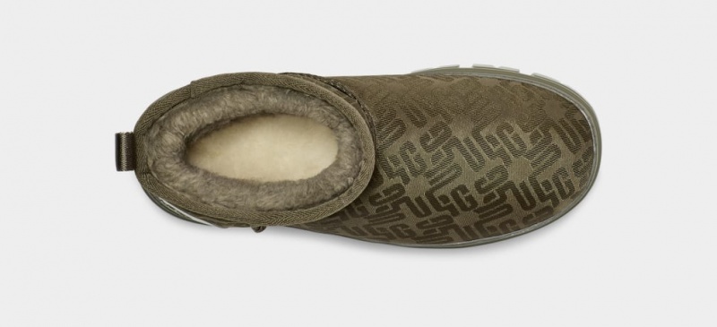 Cizme Ugg Clasici Ultra Mini Monogram Dama Masline Verzi | 0762OCGDM