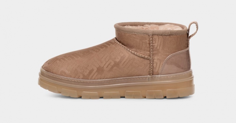 Cizme Ugg Clasici Ultra Mini Monogram Dama Maro Gri | 1867MWPYE