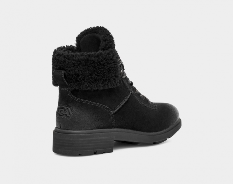 Cizme Ugg Harrison Cozy Dantela Dama Negrii | 6018XNVWF