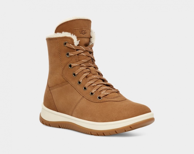 Cizme Ugg Lakesider Mid-High Dantela Up Dama Maro | 5168GBNJM