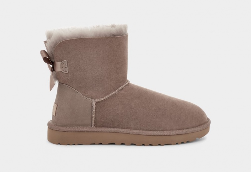 Cizme Ugg Mini Bailey Bow II Dama Gri | 6392LIGOZ