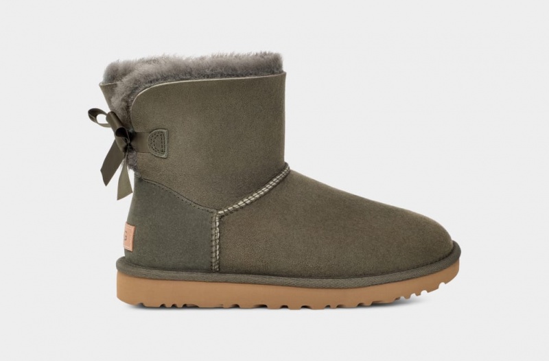 Cizme Ugg Mini Bailey Bow II Dama Gri | 7309HWEPG