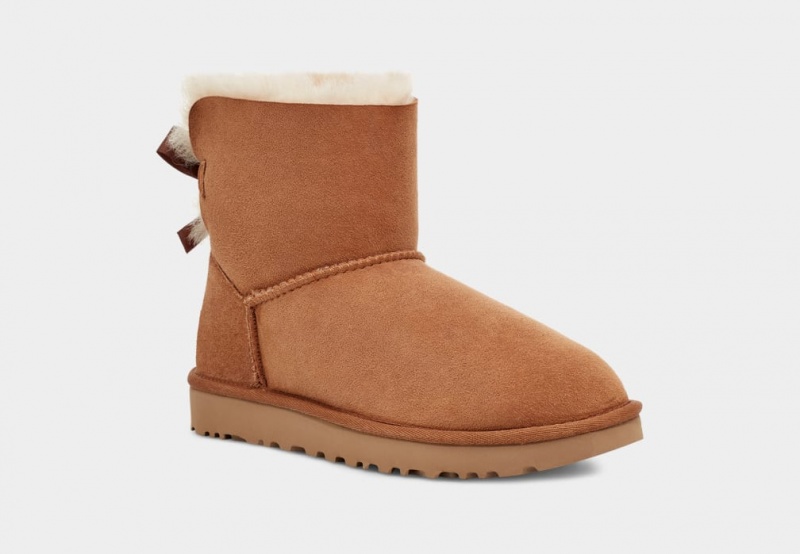 Cizme Ugg Mini Bailey Bow II Dama Maro | 3298NLEAI