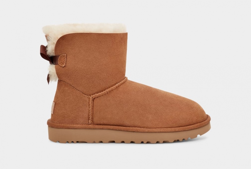 Cizme Ugg Mini Bailey Bow II Dama Maro | 3298NLEAI