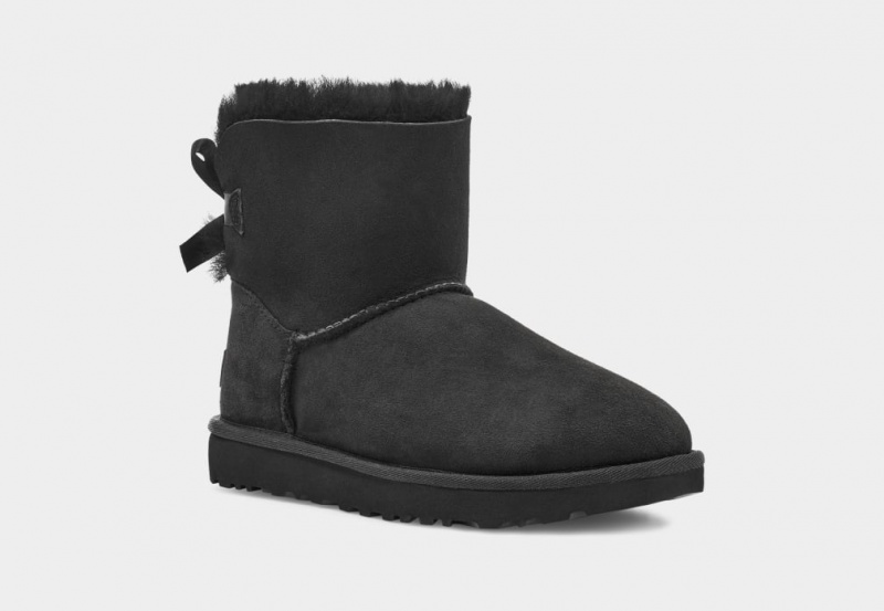 Cizme Ugg Mini Bailey Bow II Dama Negrii | 3416AUMVL