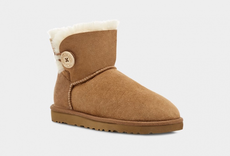 Cizme Ugg Mini Bailey Button II Dama Maro | 7640AOBKI