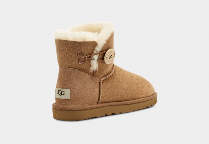 Cizme Ugg Mini Bailey Button II Dama Maro | 7640AOBKI