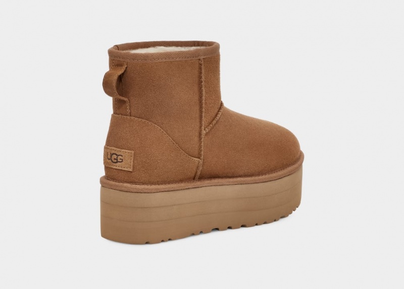 Cizme cu Platforma Ugg Clasici Mini Dama Maro | 4297HKBIU