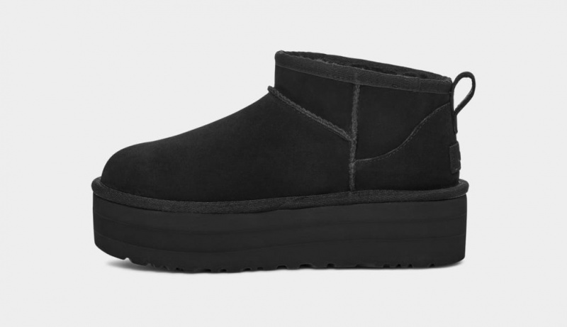 Cizme cu Platforma Ugg Clasici Ultra Mini Dama Negrii | 4518YTOUV