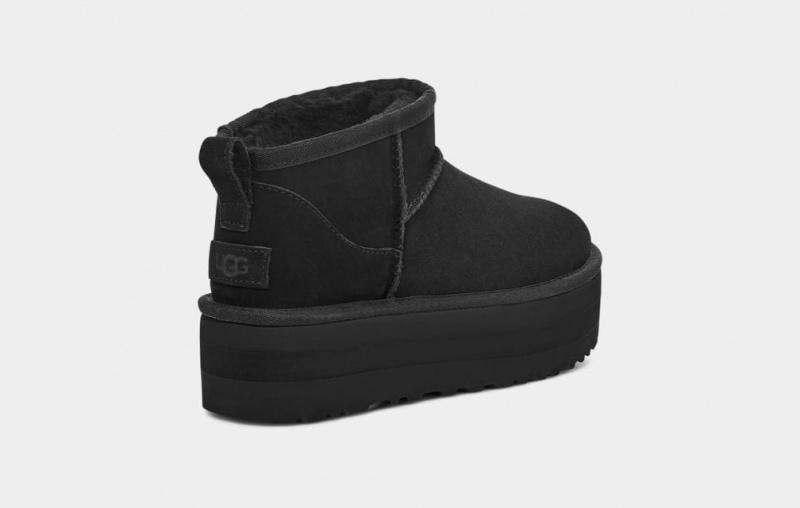 Cizme cu Platforma Ugg Clasici Ultra Mini Dama Negrii | 4518YTOUV