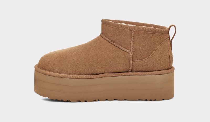 Cizme cu Platforma Ugg Clasici Ultra Mini Dama Maro | 6729NFHAU