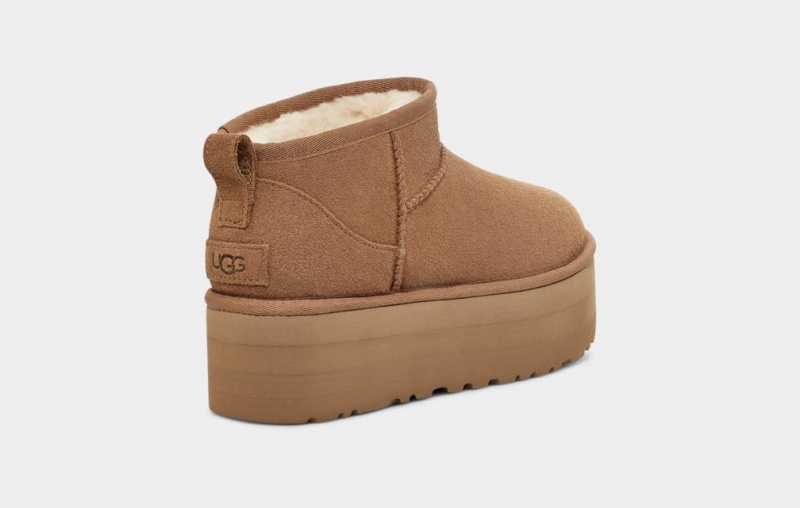 Cizme cu Platforma Ugg Clasici Ultra Mini Dama Maro | 6729NFHAU