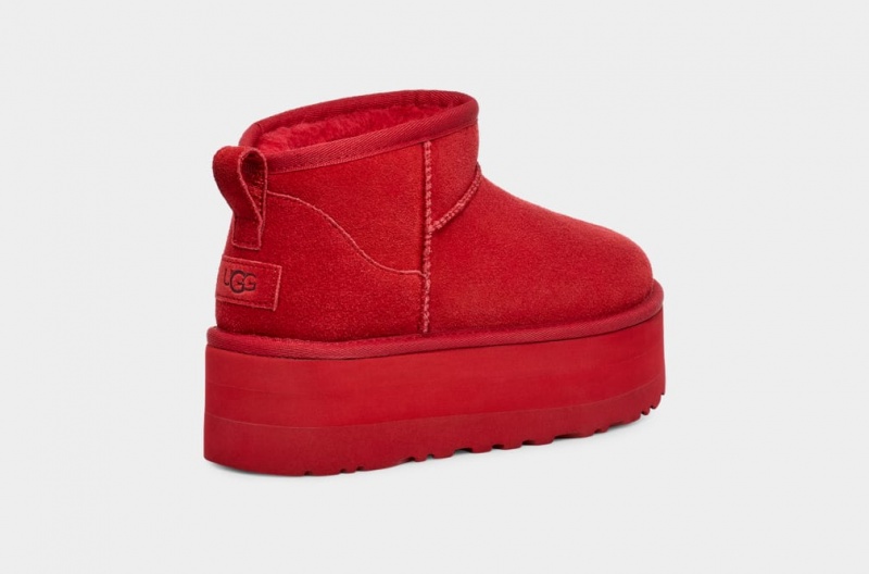 Cizme cu Platforma Ugg Clasici Ultra Mini Dama Rosii | 3129UJPWL