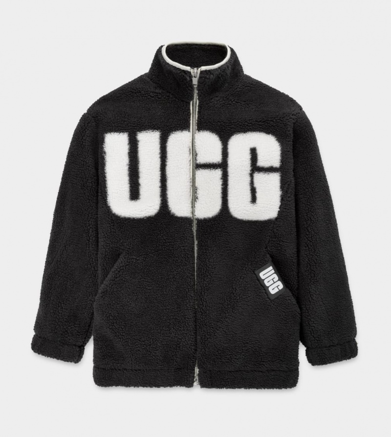 Geaca Ugg Raquelle Dama Negrii Albi | 4083LDJOM